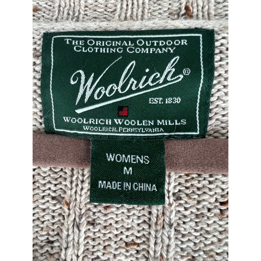 Woolrich Y2K Era Womens Ribbed Knit Sweater Minimalist Cabincore Wool Blend M - Picture 2 of 9